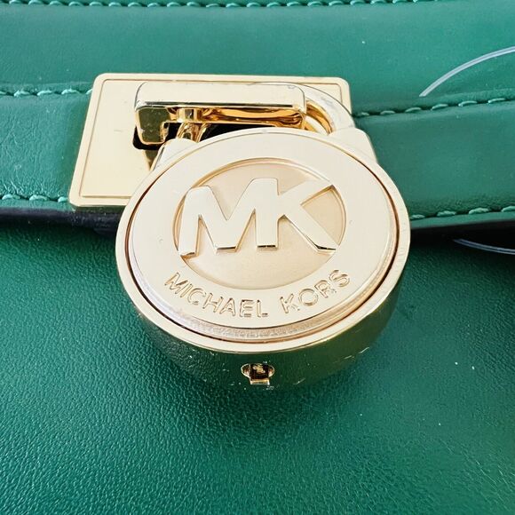 MICHAEL KORS Hamilton Traveler Gooseberry Leather Small Messenger Crossbody Bag - Picture 3 of 11